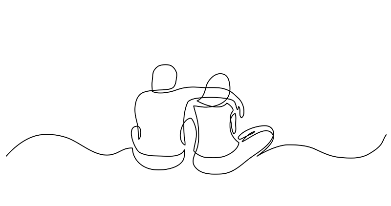 Friends Hugging Outline